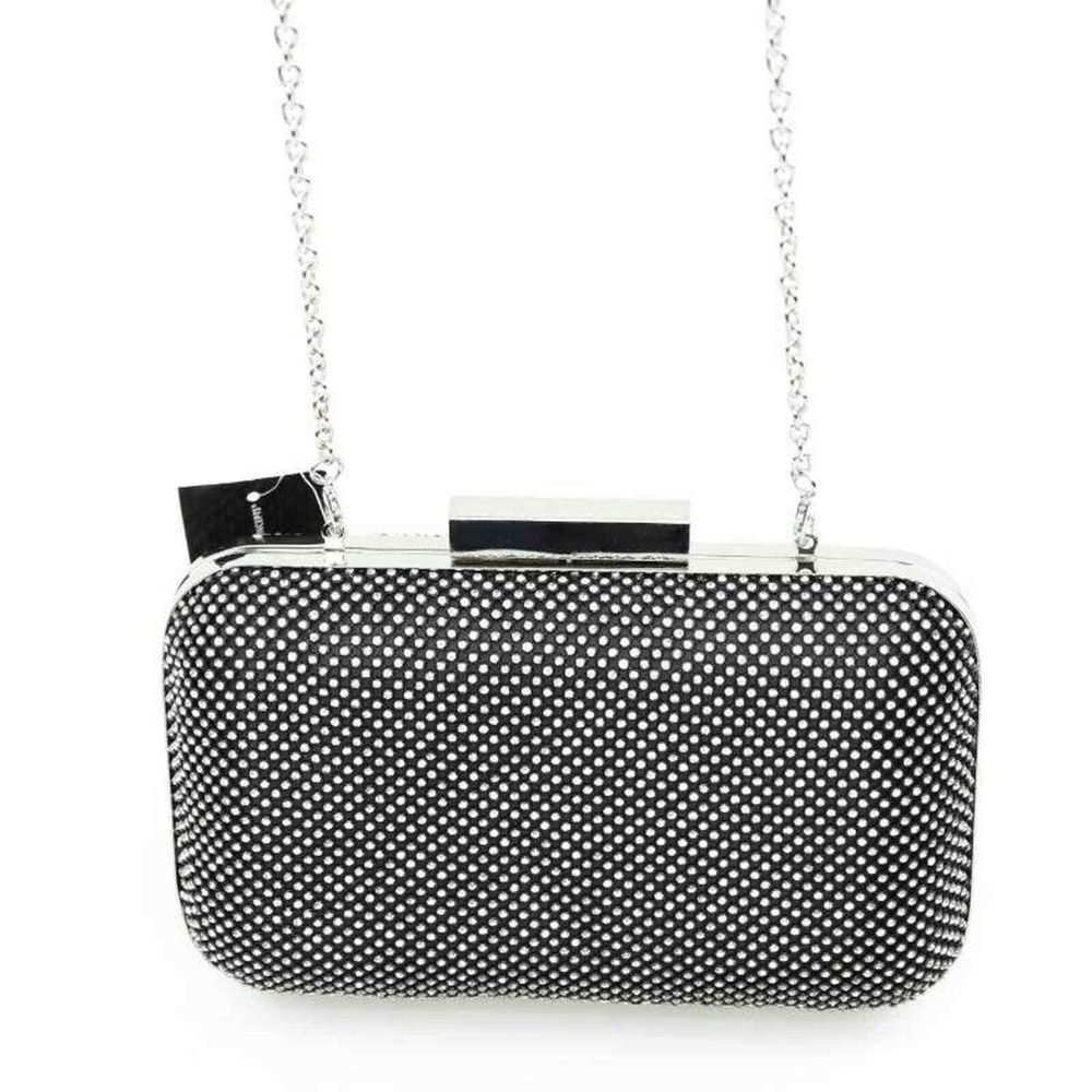 INC International Concepts Evening Clutch Womens OS Black New Rhinestone Box Bag